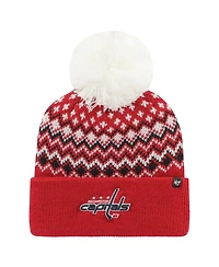 Women's '47 Brand Red Washington Capitals Elsa Cuffed Knit Hat with Pom