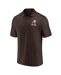 Men's Fanatics White, Brown Distressed Cleveland Browns Throwback Two-Pack Polo Shirt Set