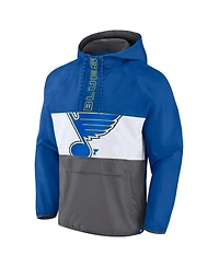 Men's Fanatics Blue St. Louis Blues Flagrant Foul Anorak Raglan Half-Zip Hoodie Jacket