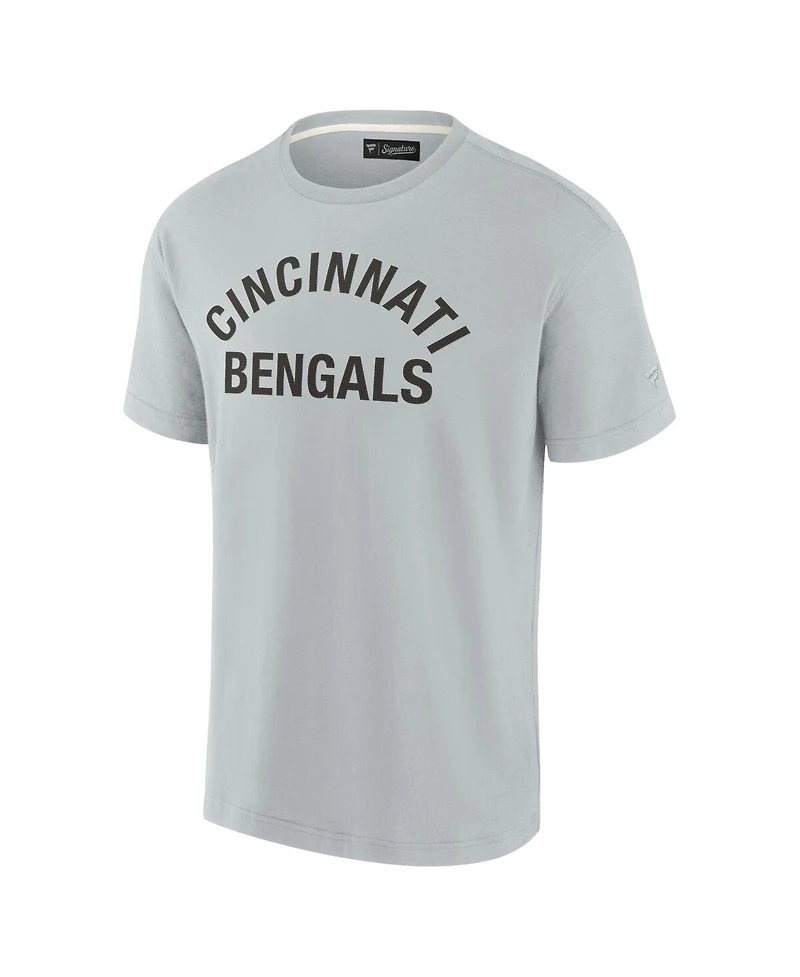 Men's and Women's Fanatics Signature Gray Cincinnati Bengals Super Soft Short Sleeve T-shirt