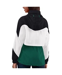 Women's G-iii 4Her by Carl Banks Green, Black New York Jets Tie Breaker Lightweight Quarter-Zip Jacket