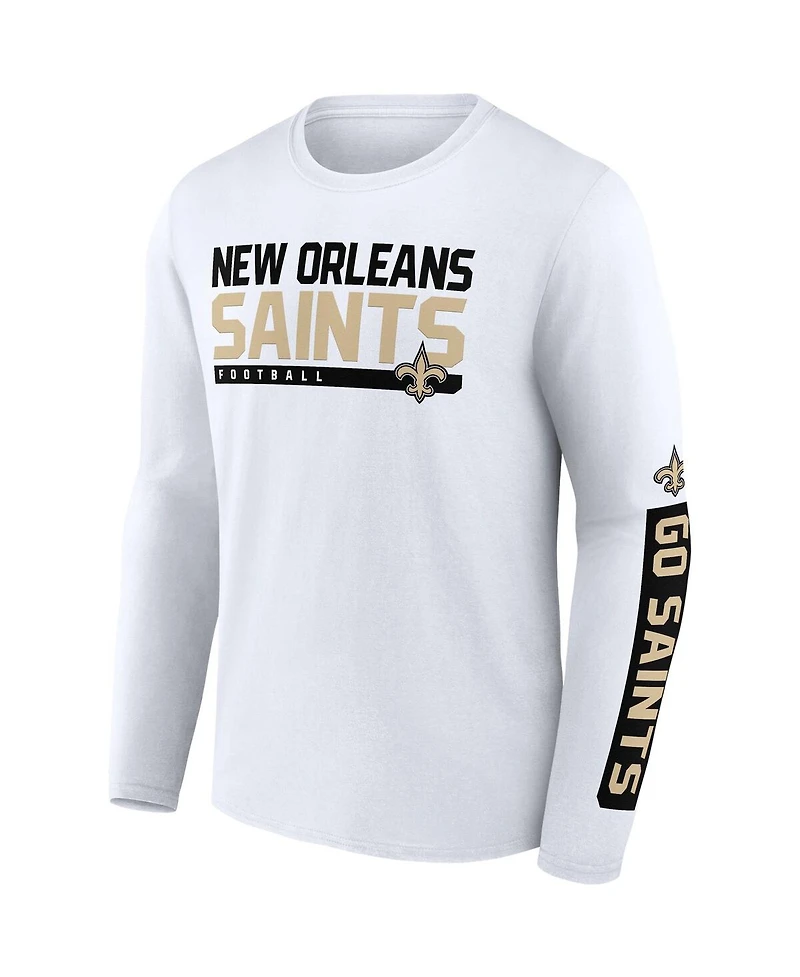 Men's Fanatics Black, White New Orleans Saints Two-Pack 2023 Schedule T-shirt Combo Set