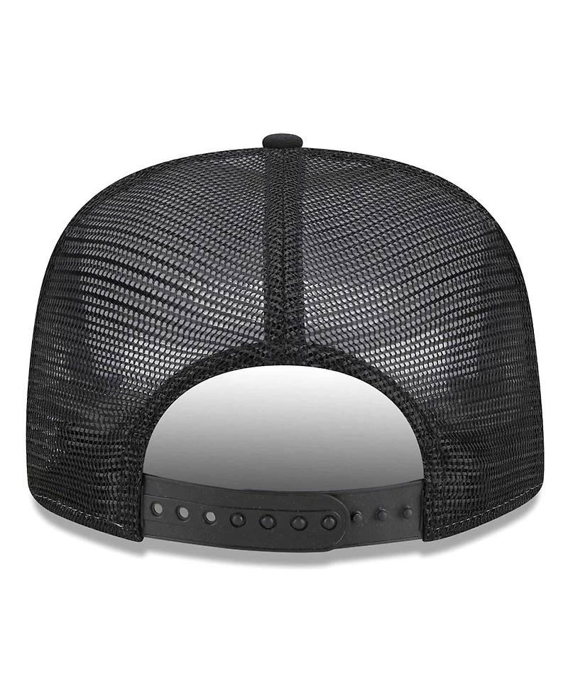Men's New Era White, Black Las Vegas Raiders Banger 9FIFTY Trucker Snapback Hat