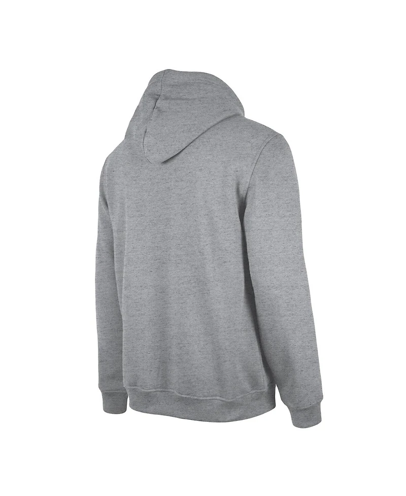Men's New Era Heather Gray Distressed Miami Dolphins Retro Pullover Hoodie
