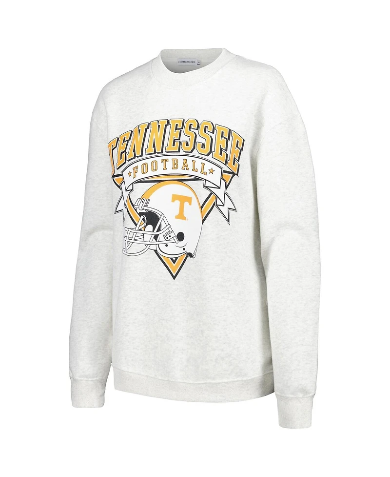 Women's Established & Co. Ash Tennessee Volunteers Logo Pullover Sweatshirt