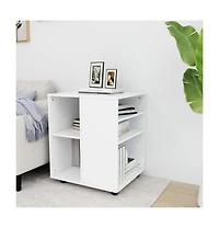 Rolling Cabinet White 23.6"x20.9"x28.3" Engineered Wood
