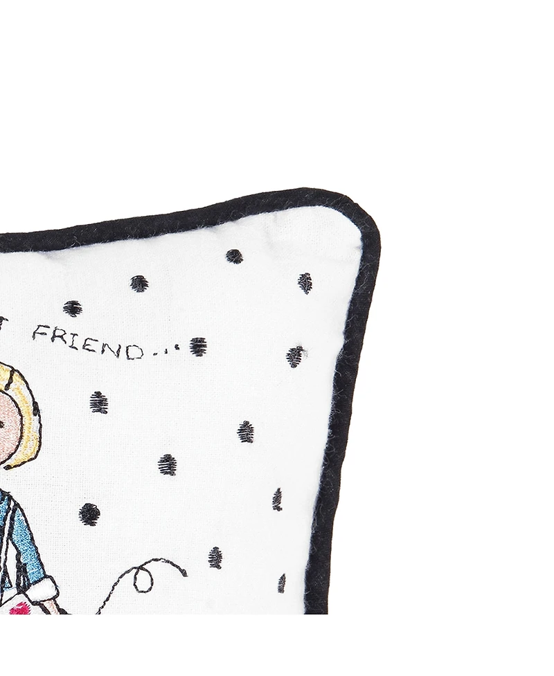 C&F Home 8" x 8" Peace, Love & Puppies Small Petite Embroidered Throw Pillow