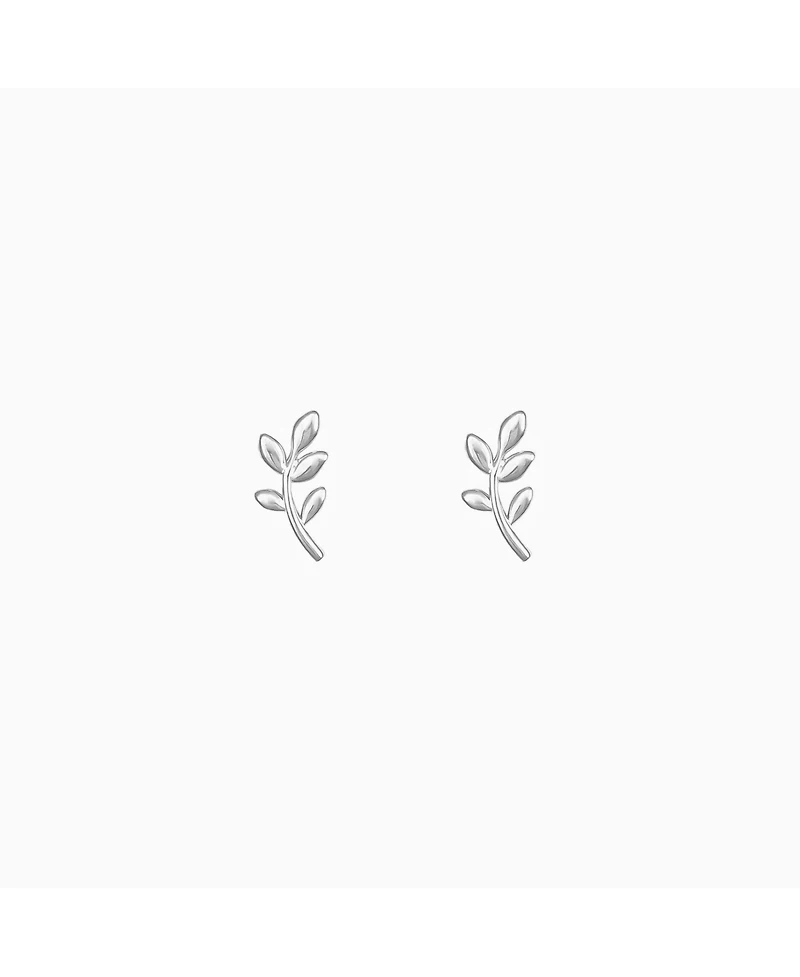 Sterling Silver Olivia Leaf Stud Earrings