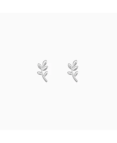 Sterling Silver Olivia Leaf Stud Earrings