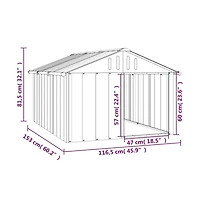 Dog House Anthracite 45.9"x60.2"x32.1" Galvanized Steel