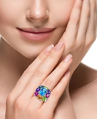 Effy Multi-Gemstone Cluster Statement Ring (16-3/4 ct. t.w.) in Sterling Silver
