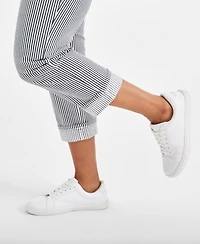 Style & Co Women's Striped Mid-Rise Curvy Capri Pants, Created for Macy's