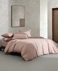 Closeout! Calvin Klein Organic Earth Solid Cotton Sateen 3 Piece Duvet Cover Set