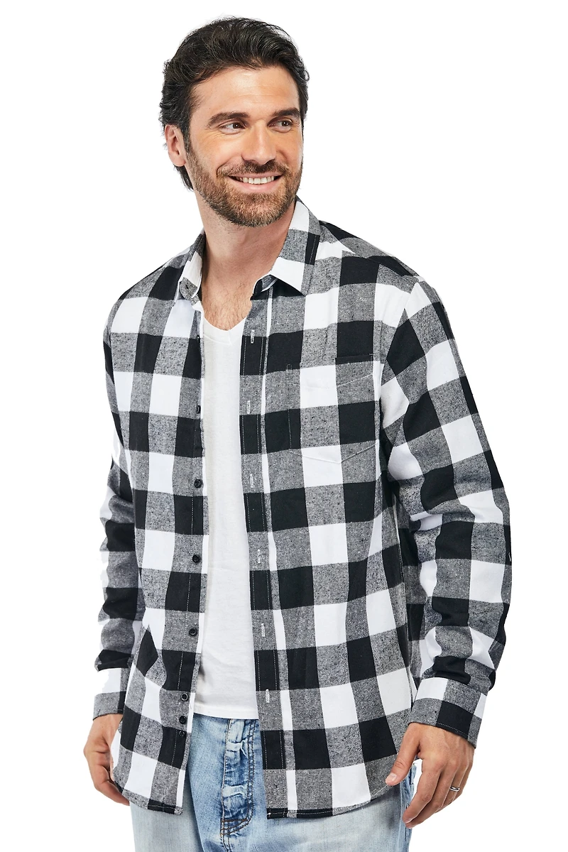Braveman Big & Tall Button Down Classic Fit Flannel Shirt