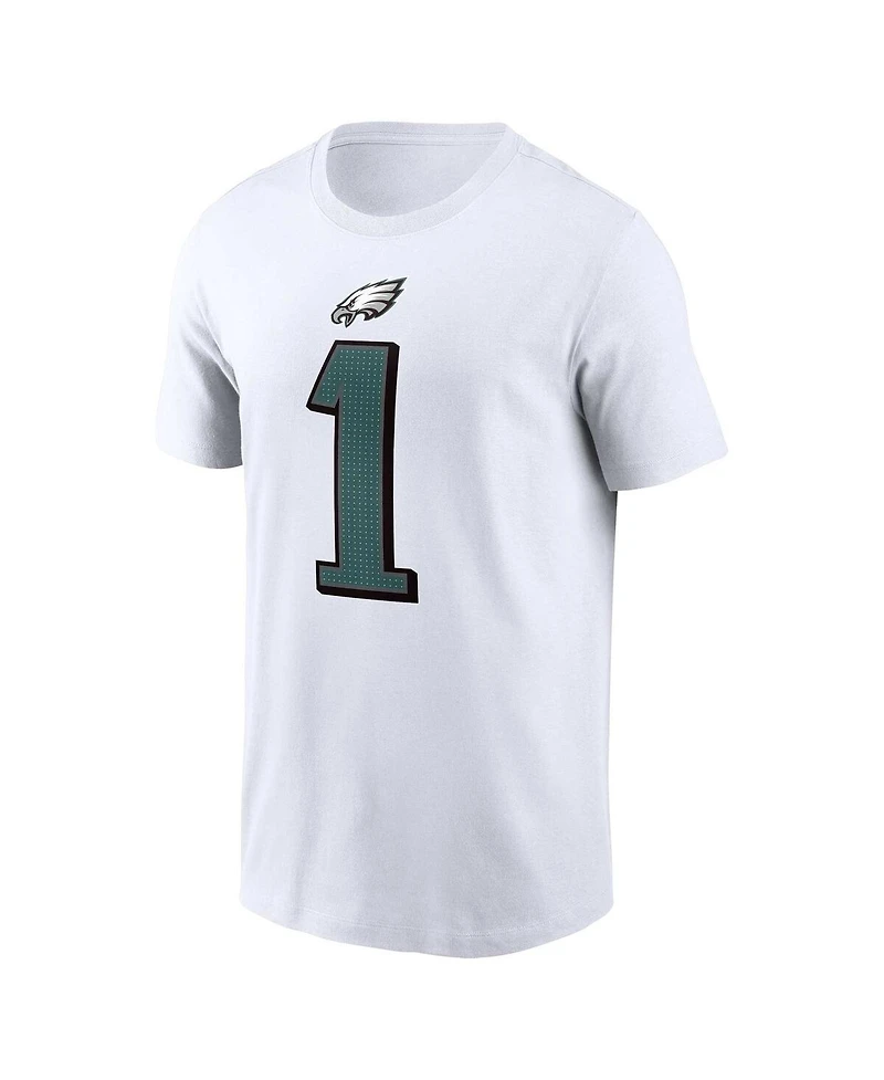 Men's Nike Jalen Hurts White Philadelphia Eagles Player Name and Number T-shirt