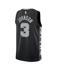 Men's and Women's Jordan Keldon Johnson Black San Antonio Spurs Swingman Jersey - Statement Edition