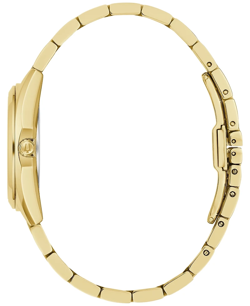 Bulova Women's Surveyor Diamond (1/20 ct. t.w.) Gold-Tone Stainless Steel Bracelet Watch 31mm