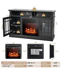 48'' Fireplace Tv Stand W/ 1400W Electric Fireplace for TVs up to 50 Inches