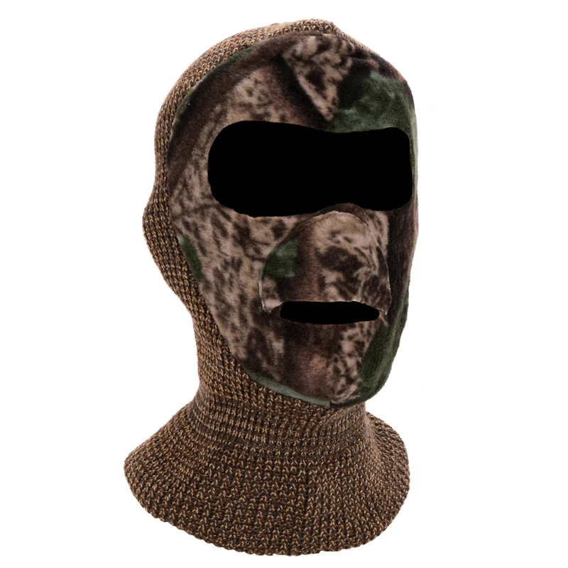 Muk Luks Men's Quietwear Knit And Fleece Patented Mask, Duck Brown, One