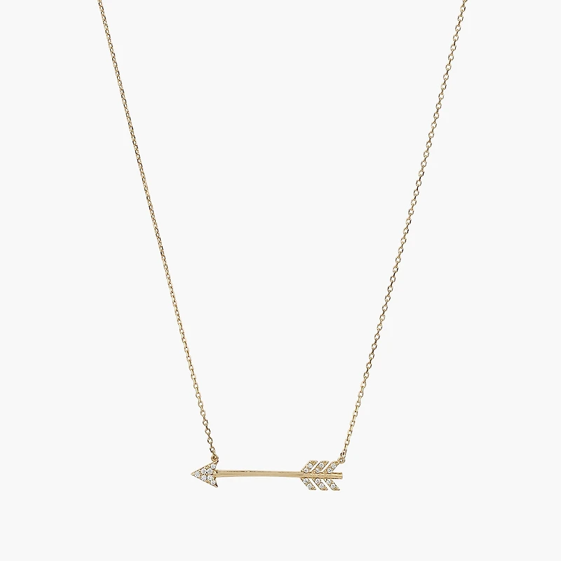 Sterling Silver 18k Gold Plated Chevron Arrow Pendant Necklace