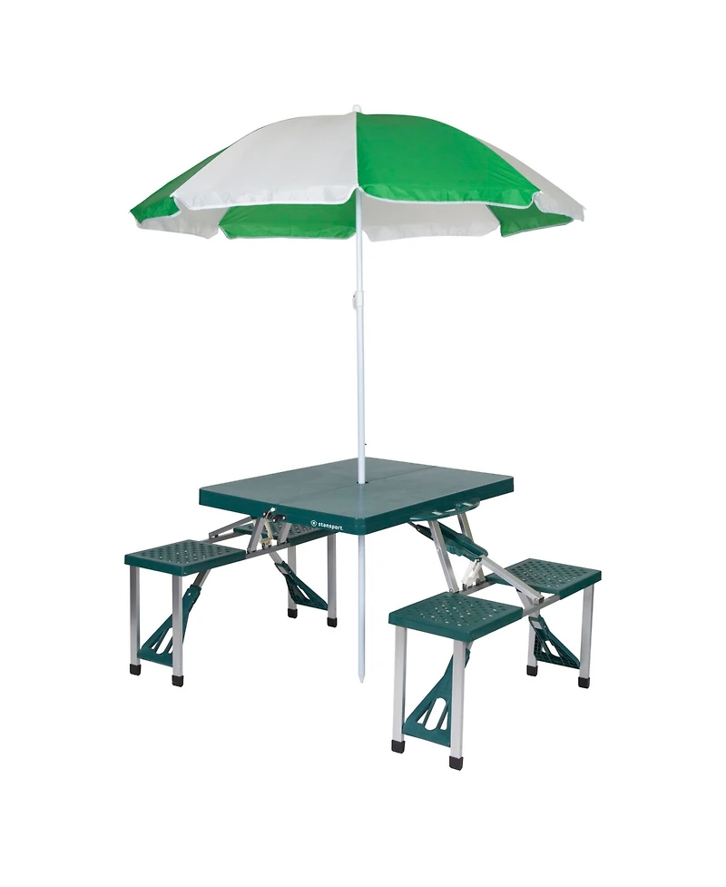 Stan sport Picnic Table and Umbrella Combo - Green