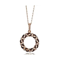 Suzy Levian Sterling Silver Cubic Zirconia Interlocked Circle Pendant Necklace