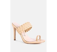 Womens High Perks Woven Strap Heels sandals