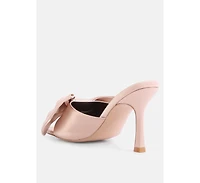 Womens Wonderbuz High Heeled Bow Slider Sandals