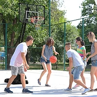 Soozier Portable Basketball Hoop with Wheels, 9.6-11.5FT Height-Adjustable