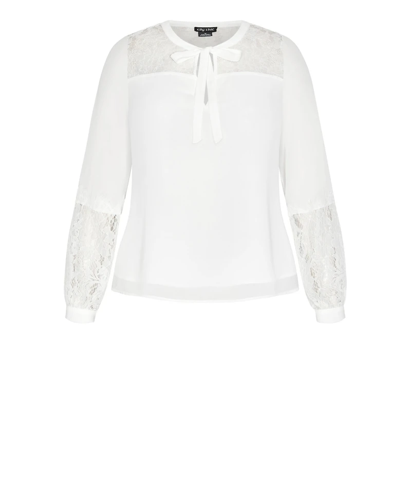 City Chic Plus Mysterious Lace Top