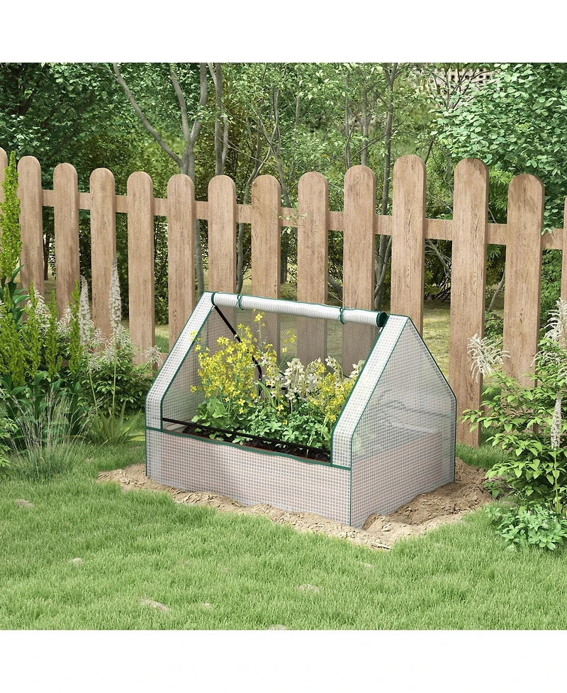 Outsunny Raised Garden Bed with Small house
