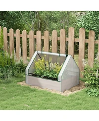 Outsunny Raised Garden Bed with Small house