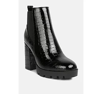 Women's foxy faux leather croc Chelsea boots