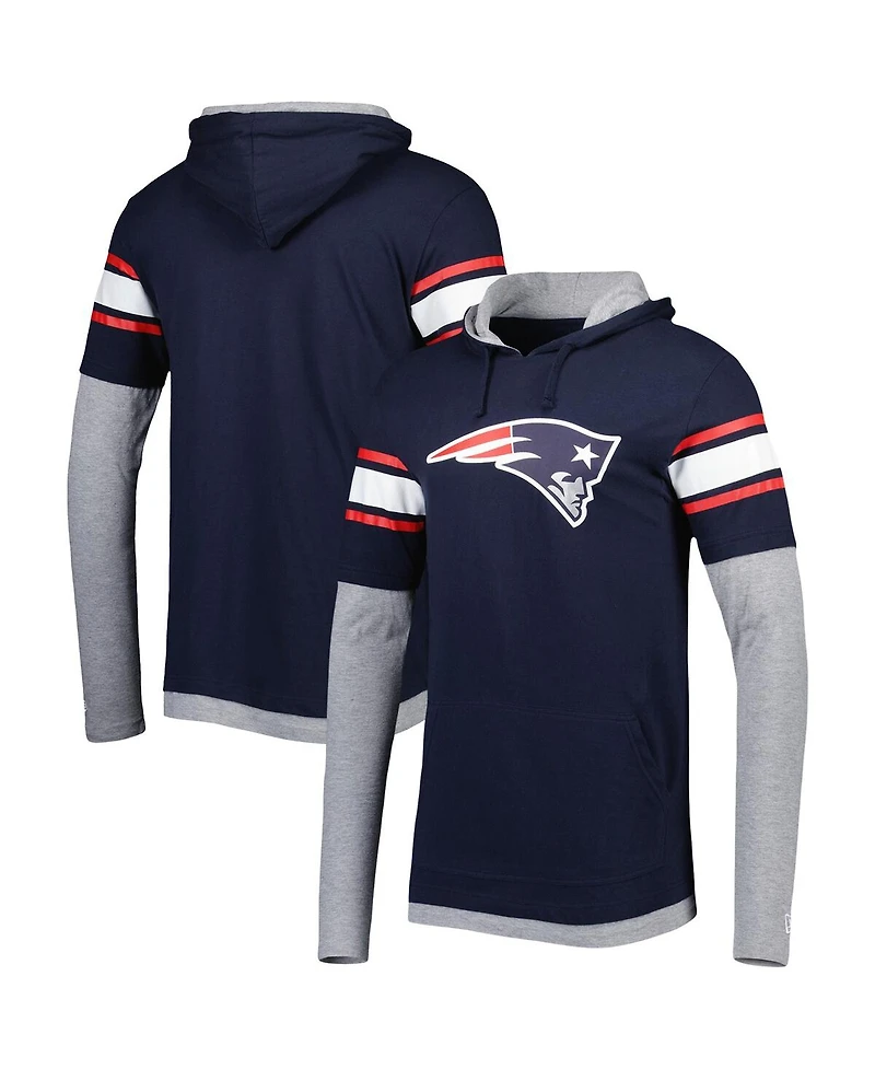 Men's New Era Navy New England Patriots Long Sleeve Hoodie T-shirt
