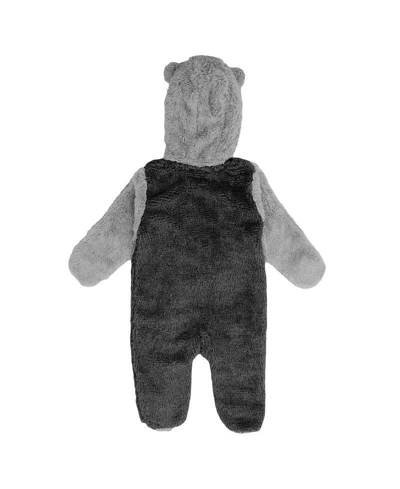 Newborn and Infant Boys Girls Black Dallas Stars Game Nap Teddy Fleece Bunting Full-Zip Sleeper