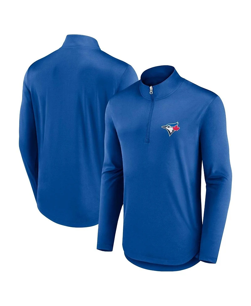 Men's Fanatics Royal Toronto Blue Jays Quarterback Quarter-Zip Top