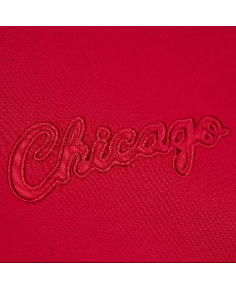 Men's Mitchell & Ness Red Chicago Bulls Hardwood Classics Tonal Pullover Hoodie