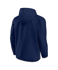 Men's Fanatics Navy, Gray Memphis Grizzlies Anorak Flagrant Foul Color-Block Raglan Hoodie Half-Zip Jacket