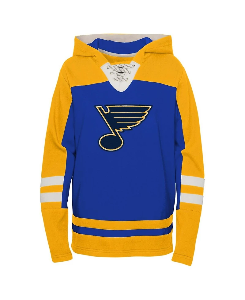 Big Boys Blue St. Louis Blues Ageless Revisited Lace-Up V-Neck Pullover Hoodie