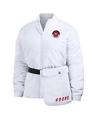 Women's Wear by Erin Andrews White San Francisco 49ers Packaway Full-Zip Puffer Jacket