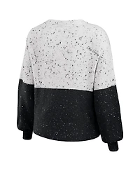 Women's Wear by Erin Andrews White, Black Las Vegas Raiders Color-Block Pullover Sweater