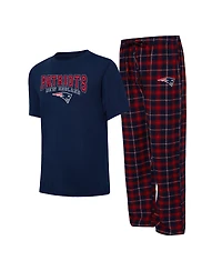 Men's Concepts Sport Navy, Red New England Patriots Arctic T-shirt and Pajama Pants Sleep Set