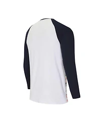 Men's Concepts Sport White, Navy Denver Broncos Tinsel Raglan Long Sleeve T-shirt and Pants Sleep Set