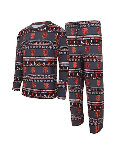 Men's Concepts Sport Black San Francisco Giants Knit Ugly Sweater Long Sleeve Top and Pants Set