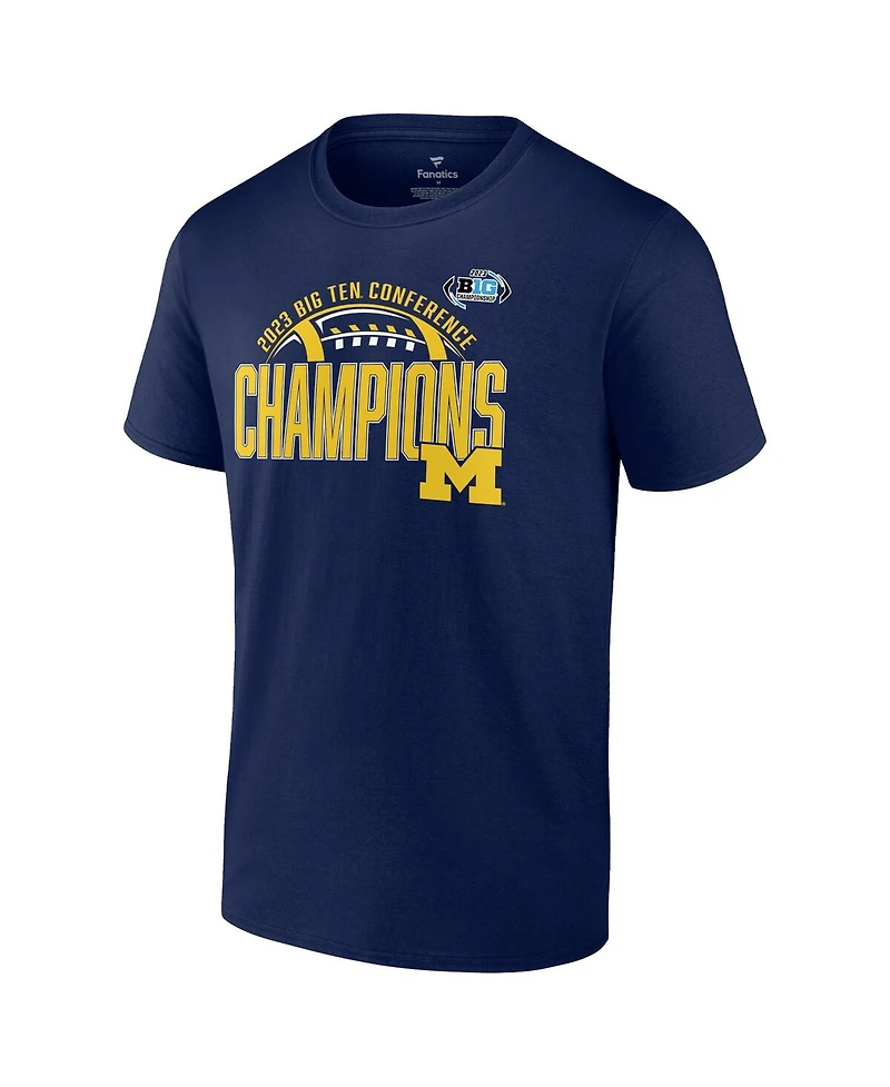 Men's Fanatics Navy Michigan Wolverines 2023 Big Ten Football Conference Champions T-shirt