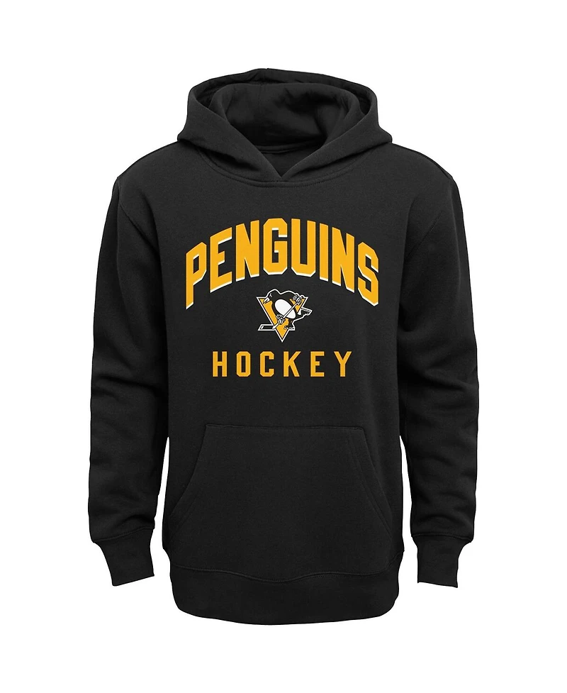 Toddler Boys Black, Heather Gray Pittsburgh Penguins Play by Play Pullover Hoodie and Pants Set