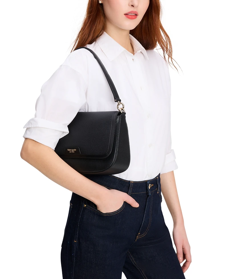 Kate Spade New York Hudson Pebbled Leather Flap Small Shoulder Bag