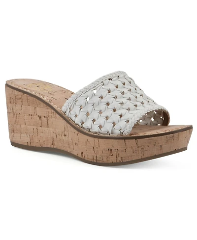 White Mountain Women's Charges Platform Slide Wedge Sandals