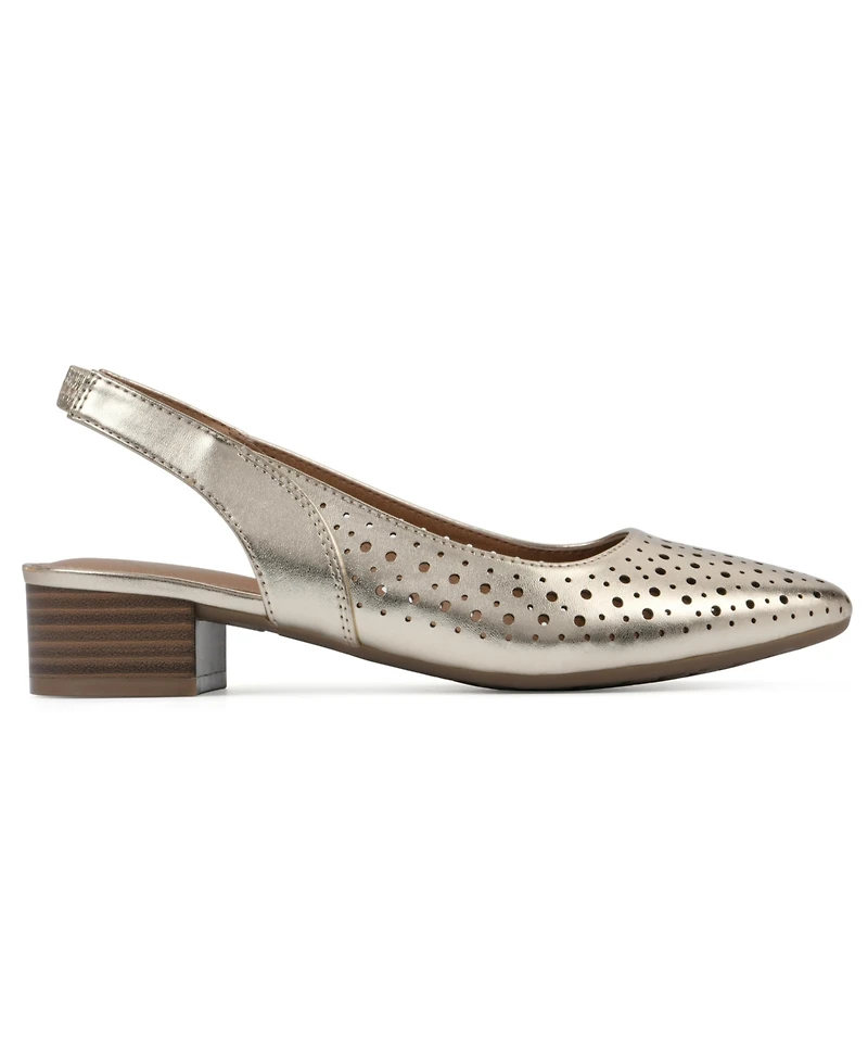 White Mountain Women's Boronic Block Heel Slingbacks