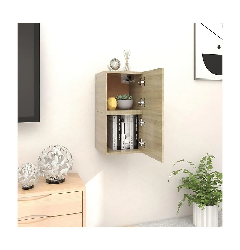 Wall Mounted Tv Stands 2 pcs Sonoma Oak 12"x11.8"x11.8"